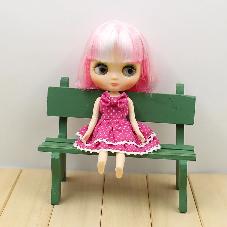 Фабрика Blyth кукла Обнаженная кукла средняя Blyth 20 см короткие прямые волосы смешанный цвет белый и розовый суставы тела глаза могут двигаться