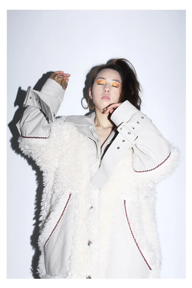 Роскошные женские зимние Лоскутные пальто из искусственного меха больших размеров, свободные куртки с длинными рукавами