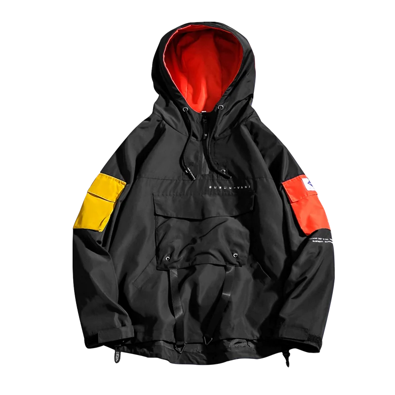 YASUGUOJI New 2019 Autumn Jacket Men Fashion Pocket Mens Cargo Jacket Men Windbreaker Hooded Hip Pop Streetwear Jacket Men