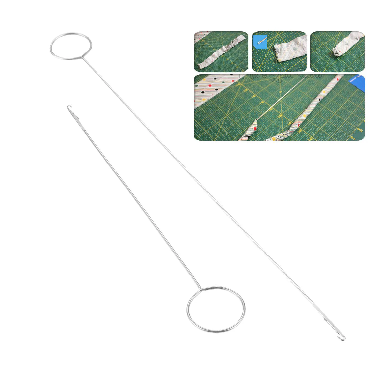 

2Pcs/set Stainless Steel Sewing Loop Turner Hook For Turning Fabric Tubes Straps Belts Strips for Handmade DIY Home Sewing Tools