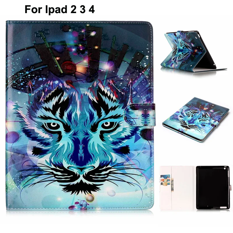 Женский чехол кошелек с карманом для денег и отделением карт iPad4 цветочным