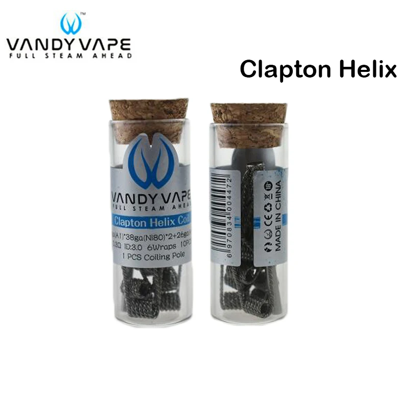 

10pcs/lot Original Vandy Vape Clapton Helix Coil 28ga(A1)x38ga(Ni80)x2+26ga(A1)x2 0.3ohm For E Cigarette Tank RTA RBA RDA DIY