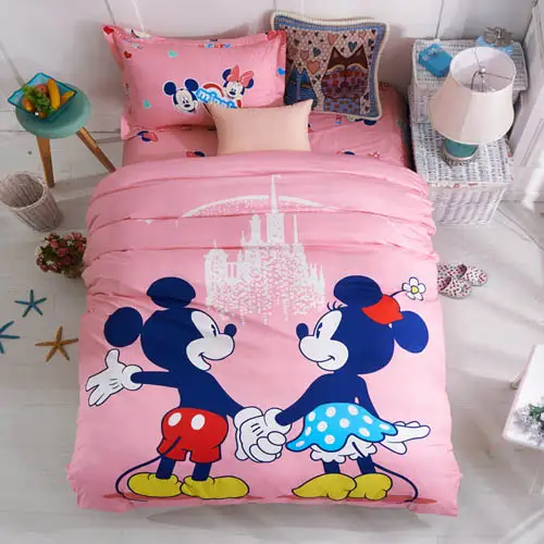 Disney Pink Mickey Minnie Mouse Bedding Sets Girls Bedroom Decor