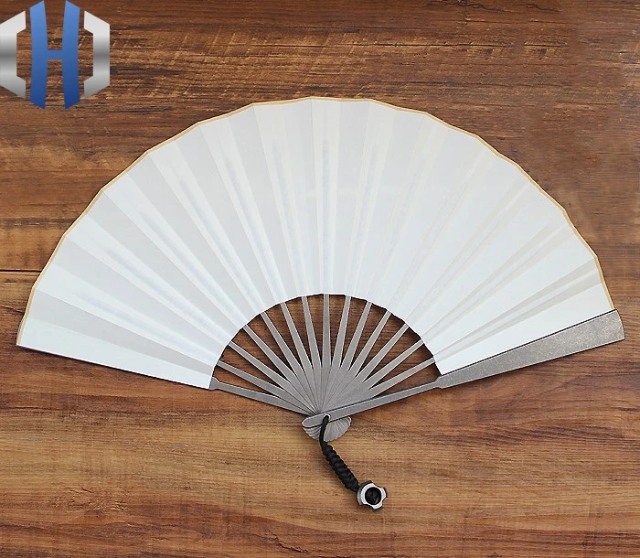 

10-inch Titanium Alloy Folding Fan EDC Tactical Self-defense Defense Fan Taiji Martial Arts Fan