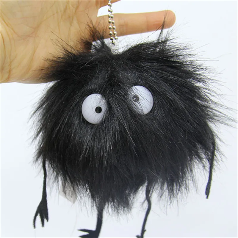 2017 New Totoro Coal Plush Toys Small Cute Anime  My Neighbour Totoro Coals Key Bag Pendants Black briquettes Dolls Gift 9cm 10pcs (5)