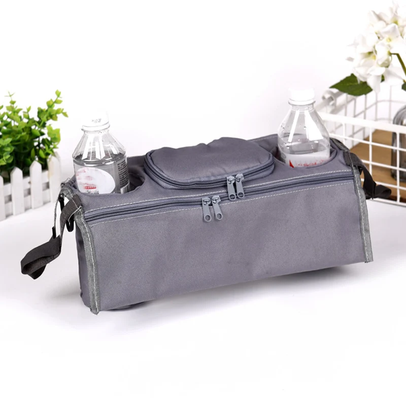 Baby Stroller Organizer Baby Pram Carriage Bottle Cup Holder Hanging Bag for Pram Buggy Baby Stroller Accessories Wheelchair Bag - Цвет: Gray