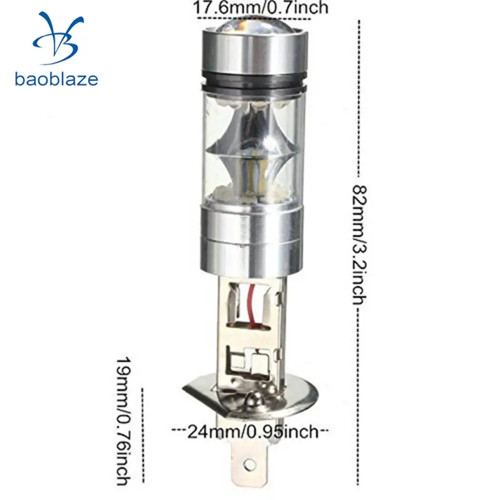 2X H1 10000K 100W Светодиодный 20SMD проектор противотуманный дальнего света лампа авто