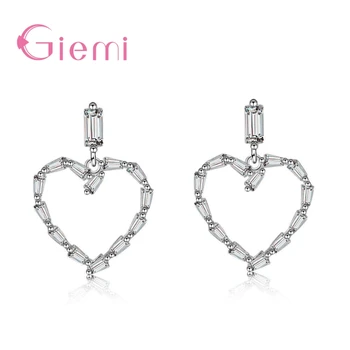 

Romantic New Arrivals Hot Selling Hear Shaped Drop Earring For Women Wedding Real 925 Sterling Silver Engagement Brincos