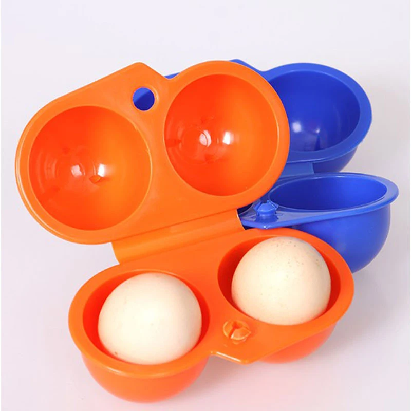 Кухонный удобный ящик для хранения яиц, контейнер для походов на открытом воздухе, переноска для 2 яиц, пластиковый чехол EJ992686