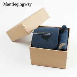 Mantieqingway Животные узор Hanky зажимы для галстуков наборы для Для мужчин Бизнес Свадебные хлопковые Галстуки платок галстук-бабочки для худых