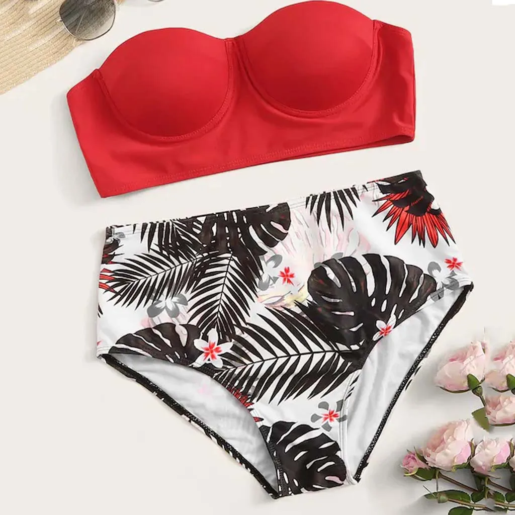 

Bikini 2019 Women Two Piece Print Push-Up Padded Bra Beach Hot Bikini Set Summer Swimsuit Girls Swimwear Biquinis Feminino 2019
