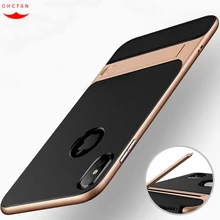 

For iPhone XS Max Case TPU Silicon Hybrid + PC Stand Phone Cover For Apple iPhone Xs XR XS Max Cases Anti-Knock
