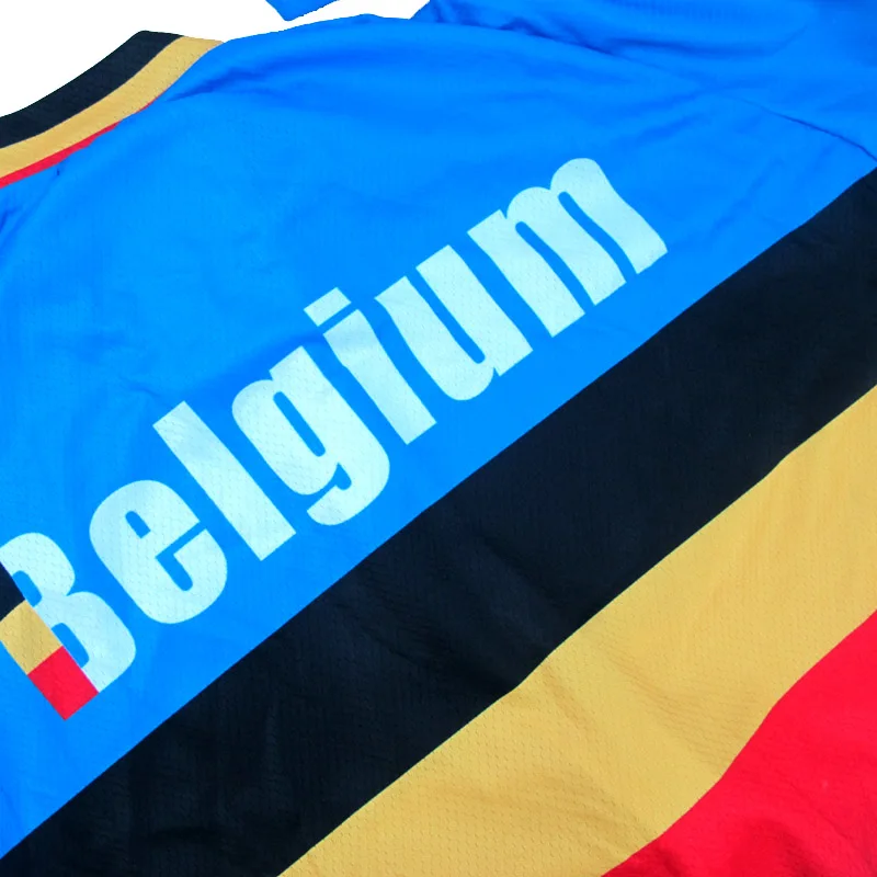 Бренд Belgium летняя мужская синяя велосипедная Джерси с длинным рукавом одежда для