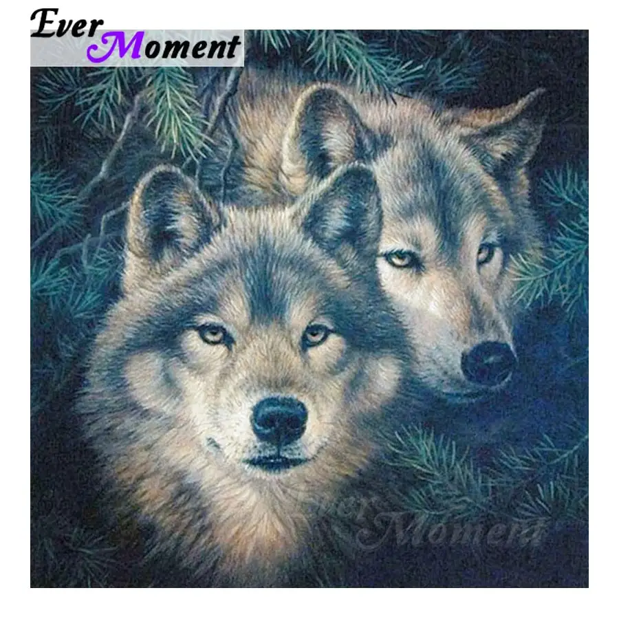 Ever Moment Diamond Painting Wolf Decoration For Home Needlework