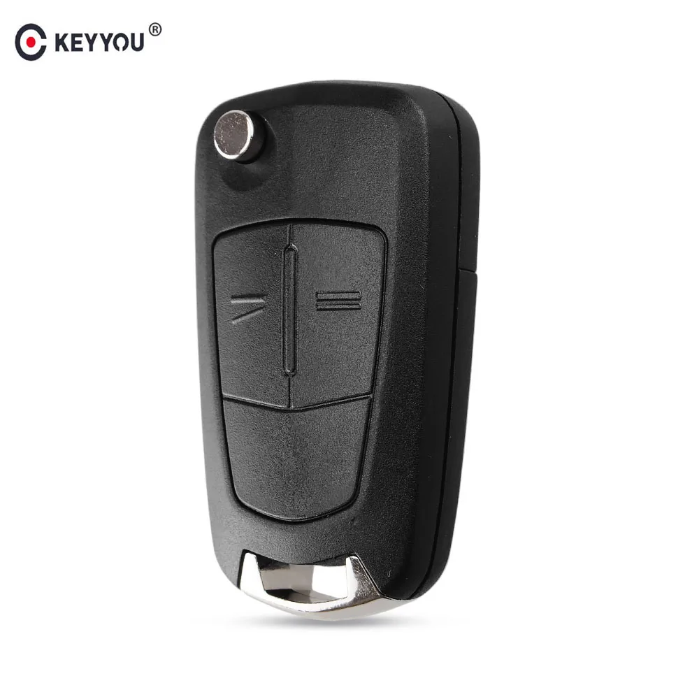 

KEYYOU 2 buttons Flip Folding Key Shell Case FOB For Opel Cors d 2008
