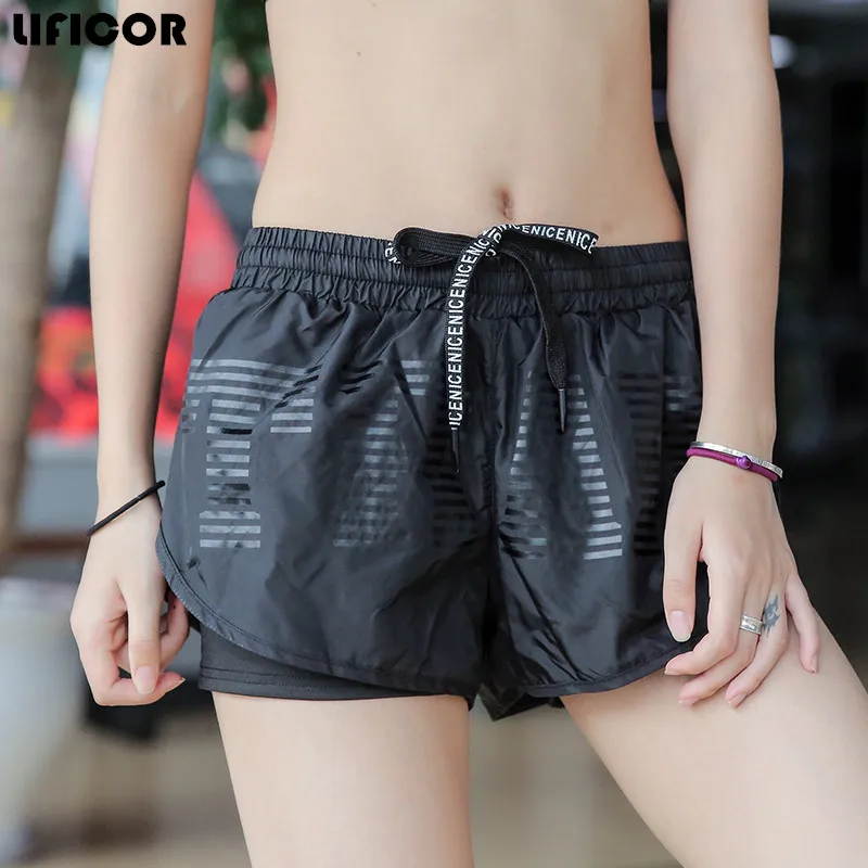 

2 in 1 Running Shorts Women Sports Yoga Shorts Quick Drying Training Exercise Jogging Cycling Shorts