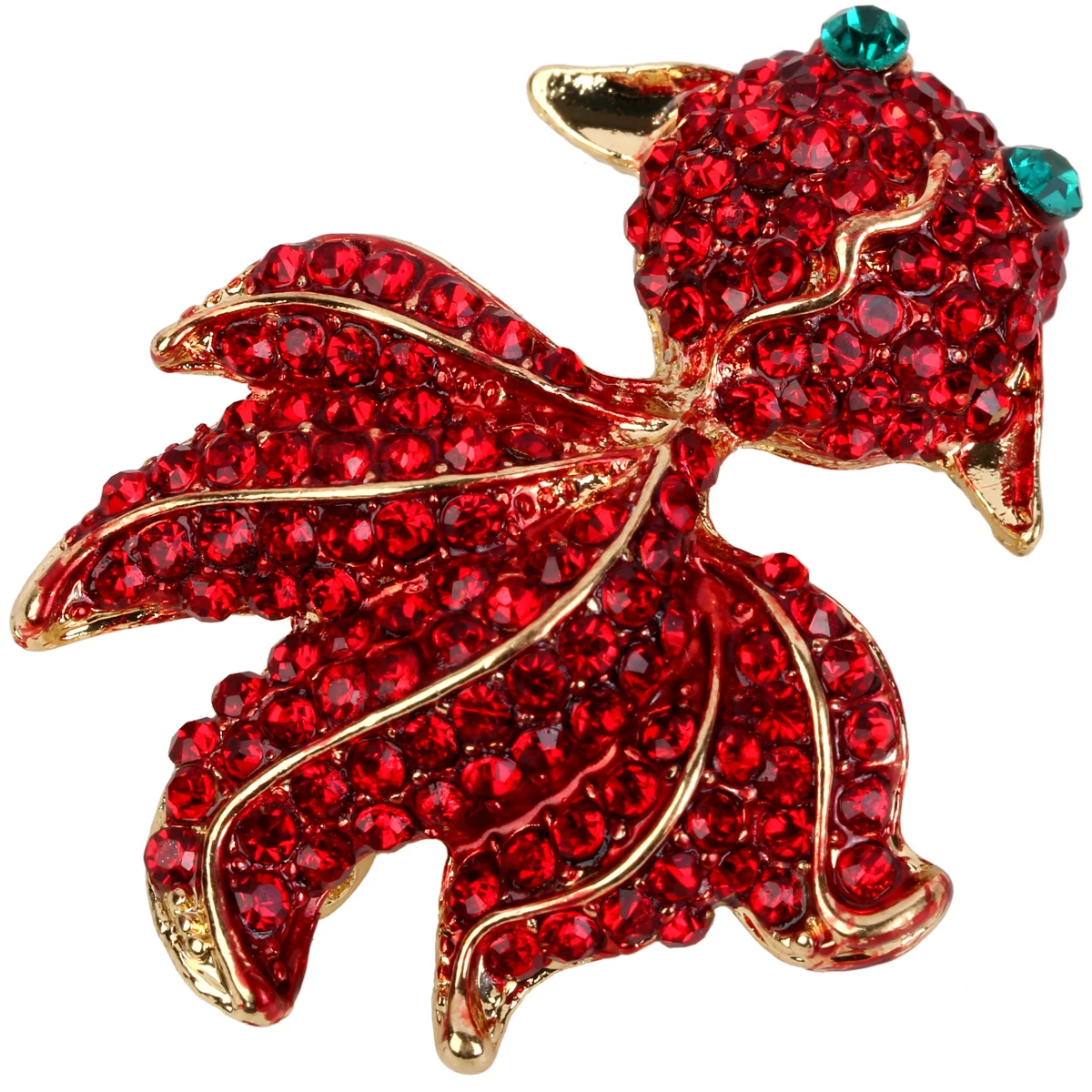 

Yacq Goldfish brooch pin antique gold red W crystal animal jewelry gifts for women girls mom her wholesale dropshipping BA20