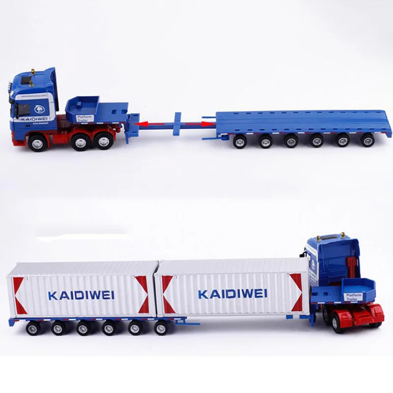 1:50 Масштаб сплав металлический контейнер грузовика-трейлера грузовой логистический автомобиль грузовик литая модель Инженерная модель автомобиля коллекции игрушек