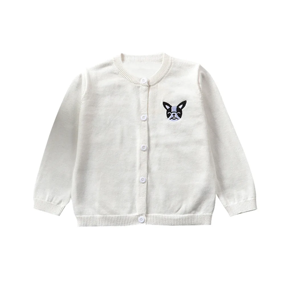 Г. Модные маленькие хлопковые свитера для мальчиков и девочек осень-зима, вязаный цветной свитер с рисунком пчел, кардиган, пальто Топы, Детский кардиган - Цвет: White as shown