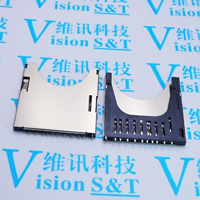 10PCS/LOT 2 in 1 card slot MMC SD card slot card PUSH 11P foot ...