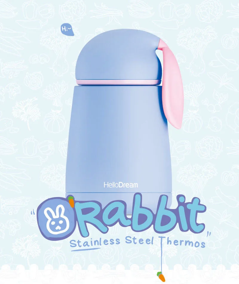 Rabbit Thermo Cup Stainless Steel kids Thermos bottle For water Thermo Mug Cute Thermal vacuum flask children Tumbler Thermocup