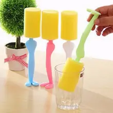 Практичный безопасности ребенка бутылочка для грудного молока стакан для щеток очиститель, инструмент для очистки детская соска щетка губка бутылки Цвет случайный