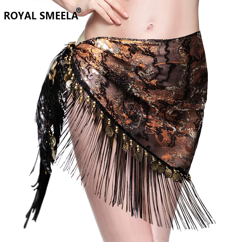 Hot Sale 2019 New design embroidery bellydance hip scarf tassels Hip Scarves Tribal Belly dance fringe shawl Belt 9758