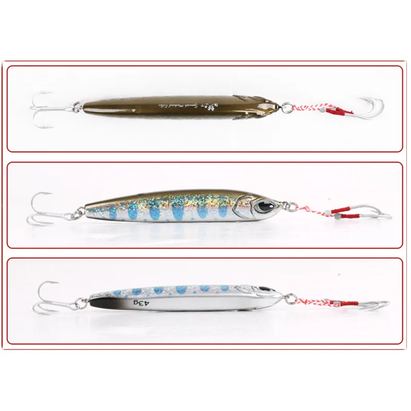 BaMMax Fishing lure 33g/43g 9.5cm Metal Sequins Lures jig Spoon Lure Spinner Bass hard Bait with Treble Hook fishing accessories