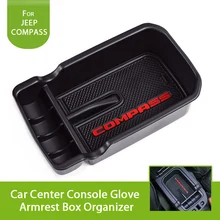 For Jeep Compass 2017 2018 Armrest Storage Box Holder Container Black Car Styling Parts Interior Accessories New Original 1PCS