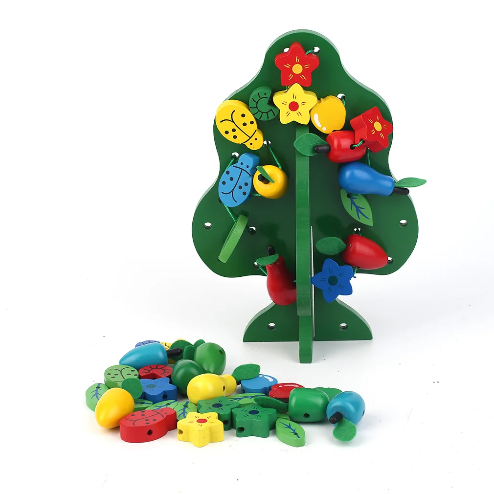 OCDAY DIY Wooden Lacing Strings Beads Toys Christmas Trees Wear Beads Blocks Toy Children Educational Toys My Fruit Tree Toys blocks-wooden-toys : image OCDAY DIY Wooden Lacing Strings Beads Toys Christmas Trees Wear Beads Blocks Toy Children Educational Toys My Fruit Tree Toys blocks-wooden-toys