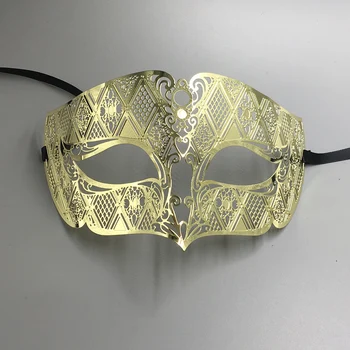 

Luxury Male Metal Filigree Laser Cut Men Venetian Masquerade Eye Masks Party Halloween Cosplay Wedding Mardi Gras Ball Masks