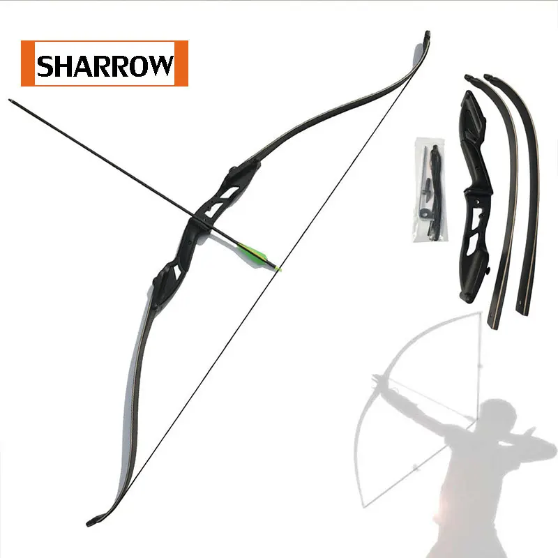 

Brand New Traditional Archery Take Down Recurve Bow Right Hand Black Color Gift Arrow Rest 30lbs 35lbs 40lbs 45lbs 50lbs