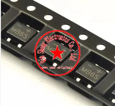 10pcs/lot MB6S SOP4 IC RECT BRIDGE 0.5A 600V
