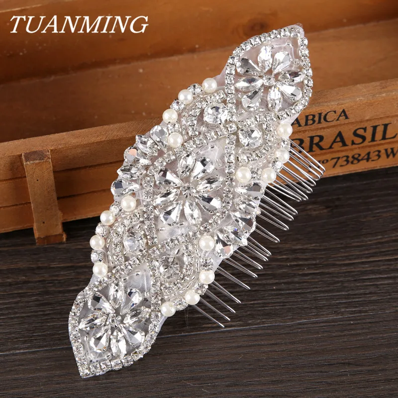 

Crystal Rhinestone Hair Combs Bride Wedding Pearl Hair Combs Women Comb For Hair Headdress Hair Accessories