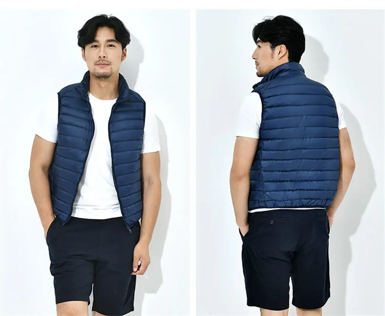 8Colors Winter Autumn 90% White Duck Down Vest Men Keep Warm Male parka Sleeveless Coat Man Muls Brand Cothing Feather Outwear-11