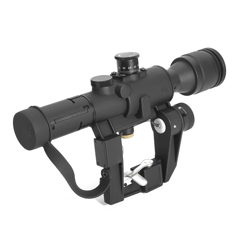 Тактический прицел LUGER 4x26 оптический с красной подсветкой SVD Dragunov серии АК для
