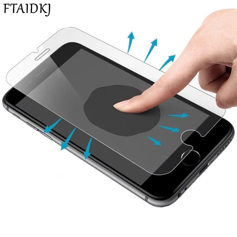 

FTAIDKJ Anti-fingerprint Tempered Glass For iPhone XS Case Protective Glass For iPhone X 6 6S 7 8 Plus XR Screen Protector Film