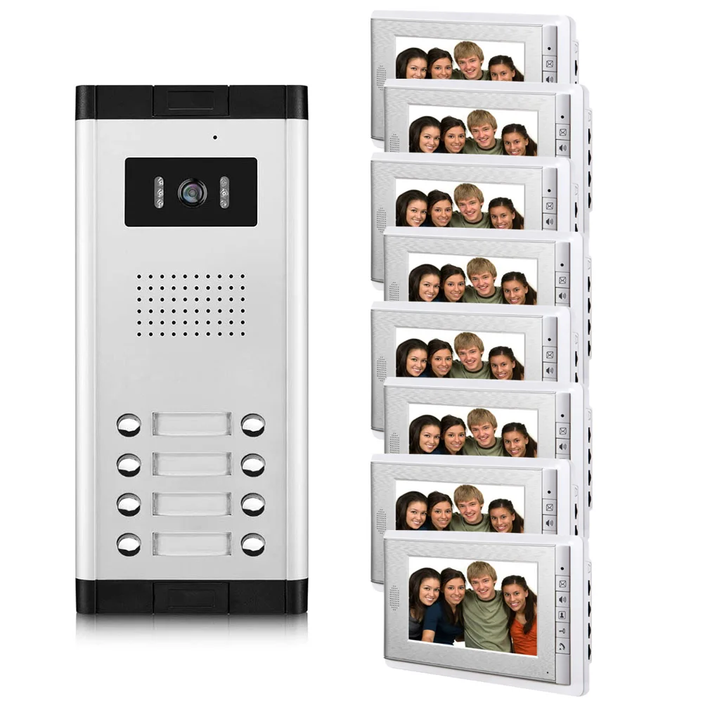Apartment Intercom System 7 Inch Monitor 6-12 Units Apartment Video Door Phone Intercom System Wired Home video interphone kit Apartment Intercom System 7 Inch Monitor 6-12 Units Apartment Video Door Phone Intercom System Wired Home video interphone kit
