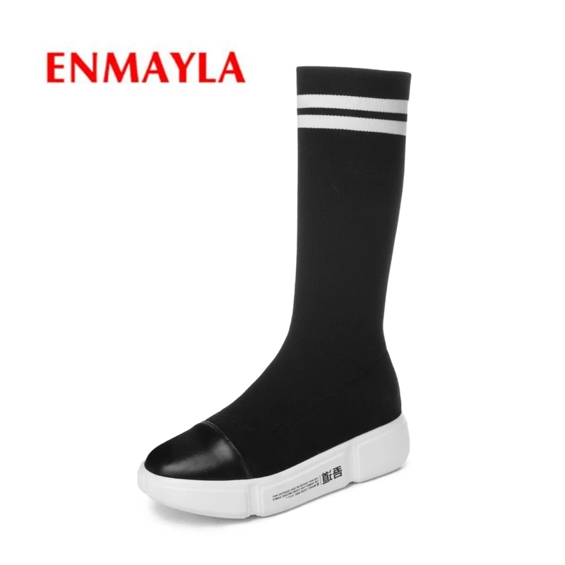 

ENMAYLA Ankle boots Fashion Women shoes Pointed toe Lady shoes women Wedges boots for women Size 34-40 Female shoes CR1379