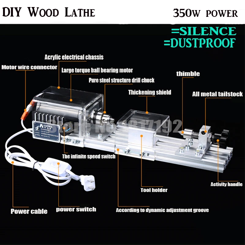 

JTO 6.5mm clamp DIY Wood Lathe Mini Lathe Machine Polisher Table Saw for polishing Cutting,metal mini lathe/didactical DIY lathe