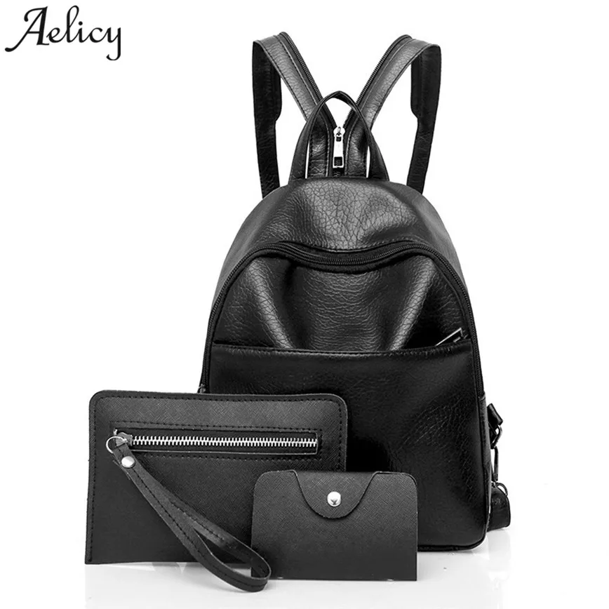 Us 5 99 44 Off Aelicy Famous Designer Backpack Women Black Leather Zipper Strap Shoulder Bag S School Travels Bags Set C30 In Us 5 99 44 Off Aelicy Famous Designer Backpack Women Black Leather Zipper Strap Shoulder Bag S School Travels Bags Set C30 In