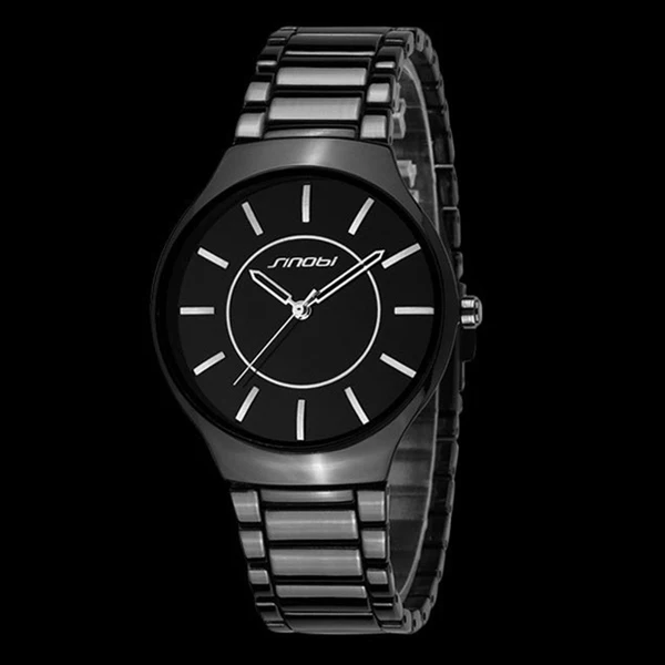 Минималистичные парные кварцевые часы из нержавеющей стали водонепроницаемые парные часы для влюбленных подарок лучшая цена купить два наручных часов - Цвет: Men Black White