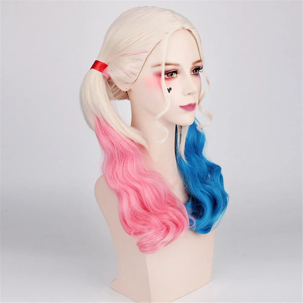 Cosplay&ware Anime Squad Batman Joker Harleen Quinzel Wig Cosplay Costume Harley Quinn Women Hair Halloween Party Wigs -Outlet Maid Outfit Store HTB18gbnSXzqK1RjSZFvq6AB7VXar.jpg