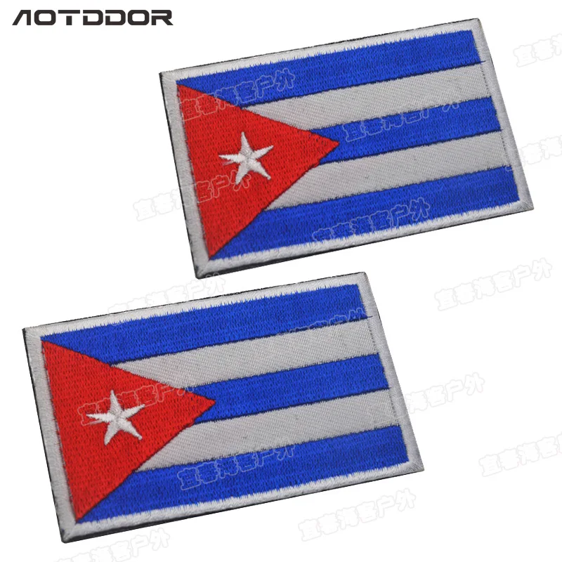 

Cuba Flag Embroidery Patch Stripe stickers Emblem Appliques Embroidered Badges