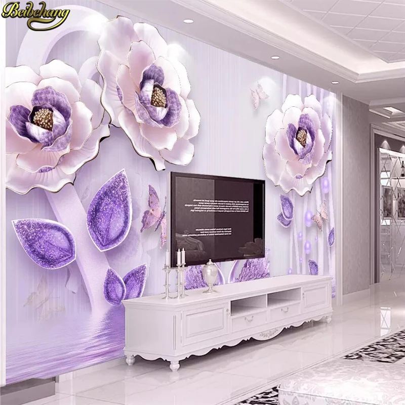 

beibehang Custom Luxury European embossed flower peony wallpapers for living room TV background 3D mural wall papers home decor