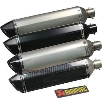 

Universal 51mm Escape Motorcycle Exhaust Muffler 570mm Length Carbon Fiber Steel Muffler Pipe For AKrapovic Exhaust