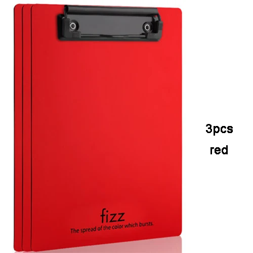 3 шт./компл. Карамельный цвет A5 Водонепроницаемый держателя с зажимом Классическая папка для файлов папки с зажимом офисные канцелярские товары объекты файловых систем - Цвет: Красный
