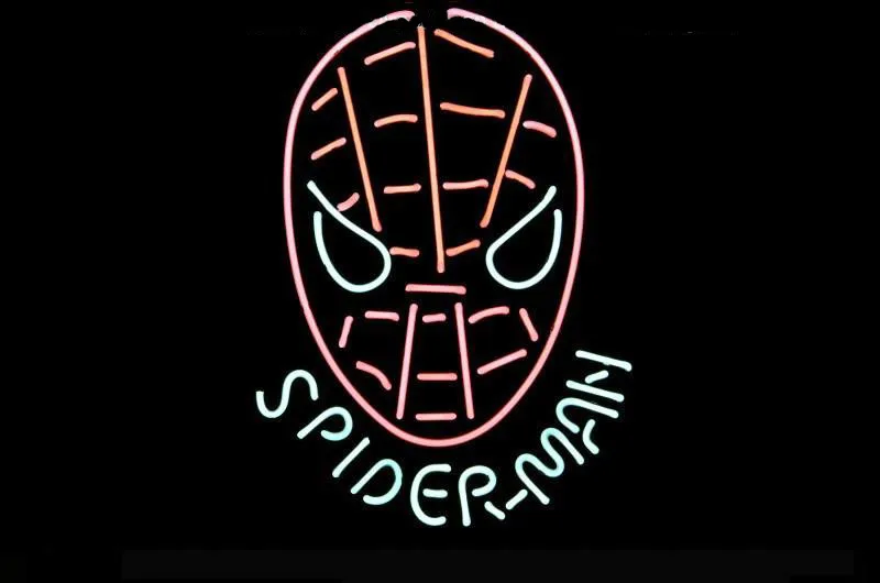 Неоновая вывеска для человека-паука Супермен, логотип вывеска Настоящее стекло пивной бар витрина кафе рождественские световые знаки 18*18"
