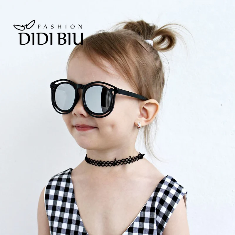 

Children Plastic Round Sunglasses Boy Coating Circular Eyewear Cool Safety Kids Girl Cute Pink Brand Glasses baby Enfant C766