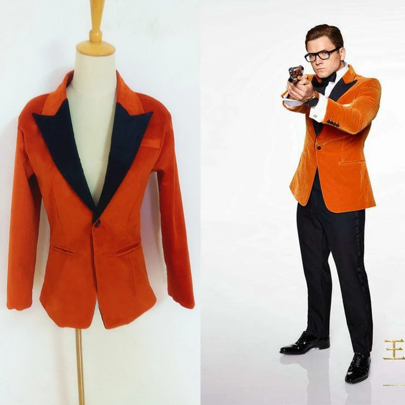 

Kingsman 2 ThE Golden Circle Eggsy Unwin Orange Gentleman Suit Halloween Cosplay Costume